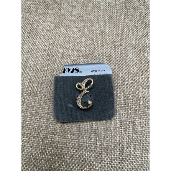 1928 Brand Brooch Pin Letter E with Rhinestones - Picture 6 of 6